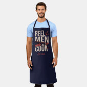 Navy Blue Reel Men Cook Fisherman Schürze (Getragen)