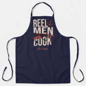 Navy Blue Reel Men Cook Fisherman Schürze (Vorderseite)