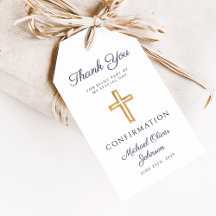Navy Blue Religious Cross Boy Confirmation