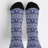 Navy Blue Rentier Sweater Weihnachten Socken (Oben)