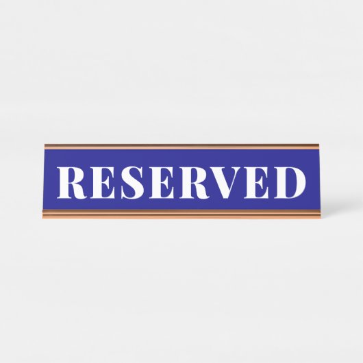 Navy Blue RESERVED Desk Name Plate Schreibtischnamensplakette (Vorderseite )