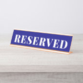 Navy Blue RESERVED Desk Name Plate Schreibtischnamensplakette (Vorderseite )