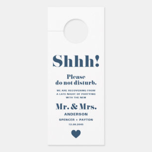 Navy Blue Retro Typografie stört Hochzeiten nicht Türanhänger