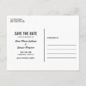 Navy Blue Retro Typografy Navy Save the Date Ankündigungspostkarte (Rückseite)