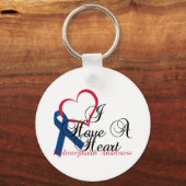 Navy Blue Ribbon Hydrocephalus Bewusstsein Schlüsselanhänger (Vorderseite)