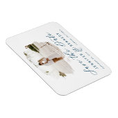 Navy Blue Romantic Brushed Foto Save The Date Magnet (Rechte Seite)