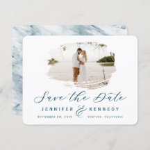 Navy Blue Romantic Brushframe mit Foto