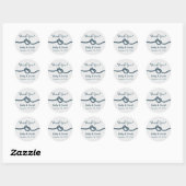 Navy Blue Rope Knot Gastgeschenk Hochzeit Stickers (Blatt)