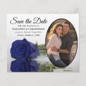 Navy Blue Rose BUDGET Foto Save the Date Flyer (Vorne)