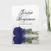 Navy Blue Rose Elegantes romantisches Foto Hochzei Einladung (Vorderseite)