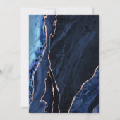 Navy Blue Rose Gold Agate 40. Geburtstag Einladung (Rückseite)