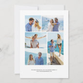 Navy Blue Rose Gold Agate 5-Foto Save the Date Einladung (Rückseite)