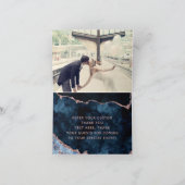 Navy Blue & Rose Gold Agate Marmor Vielen Dank Fot Dankeskarte (Innenseite)