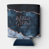 Navy Blue & Rose Gold Agate Mutter des Bräutigams Dosenkühler (Rückseite)