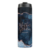 Navy Blue & Rose Gold Agate Mutter des Bräutigams