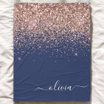 Navy Blue Rose Gold Blush Pink Glitzer Monogram Fleecedecke<br><div class="desc">Navy Blue und Rose Gold - Blush Pink Sparkle Glitzer Script Monogram Name und Initial Fleece Blanket. Das macht den perfekten 16 Geburtstag,  Hochzeit,  Brautparty,  Jubiläum,  Babydusche oder Junggeselinnen-Abschied Geschenk für jemanden,  der Lieben glamourösen Luxus und schicke Stile.</div>