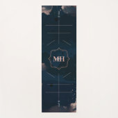 Navy Blue & Rose Gold, Body Alignment Lines Custom Yogamatte (Vorderseite)