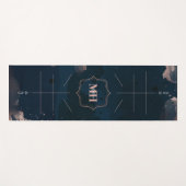 Navy Blue & Rose Gold, Body Alignment Lines Custom Yogamatte (Vorderseite (Horizontal))