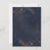 Navy Blue & Rose Gold Chic Couple's Polterabend Einladung (Rückseite)