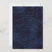 Navy Blue Rose Gold Confetti Brautparty Einladung (Rückseite)