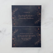 Navy Blue & Rose Gold Couple's Polterabend Einladung (Innenseite)
