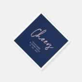 Navy Blue & Rose Gold | Feierlichkeiten zum Party Serviette (Ecke)