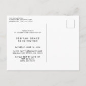 Navy Blue Rose Gold Foil Abschluss Script Foto Ankündigungspostkarte (Rückseite)