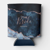 Navy Blue & Rose Gold Foil Agate Marbella The Brid Dosenkühler (Vorderseite)