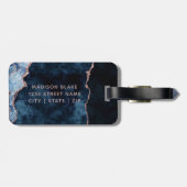 Navy Blue & Rose Gold Foil Agate Marbella The Brid Gepäckanhänger (Rückseite horizontal)