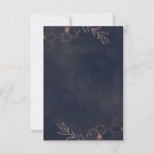 Navy Blue & Rose Gold Foil Border Rustikal Save The Date (Rückseite)