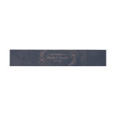 Navy Blue & Rose Gold Foil Rustic Wedgram Einladungsbanderole (Flach)