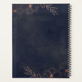 Navy Blue & Rose Gold Foil Save the Date Hochzeit Planer (Rückseite)