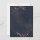 Navy Blue & Rose Gold Foil Wedding Brautparty Einladung (Rückseite)