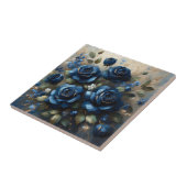 Navy Blue Rose Gold Gilding Impressionist Art Fliese (Seite)