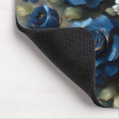Navy Blue Rose Gold Gilding Impressionist Art Mousepad (Ecke)