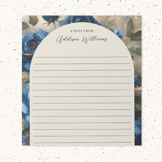 Navy Blue Rose Gold Gilding Lined Personalisiert Notizblock