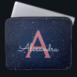 Navy Blue & Rose Gold Glitzer und Sparkle Monogram Laptopschutzhülle<br><div class="desc">Navy Blue und Rose Gold Imitats Glitzer und sparkle Elegant Monogram Case. Dieses Gehäuse kann so angepasst werden,  dass es Ihren Anfangs- und Vornamen mit einem dunkelblauen Himmelsnachthimmel einbezieht.</div>