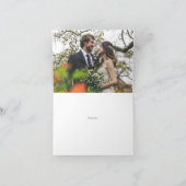 Navy Blue Rose Gold Moderne Rings Dankeskarte (Innenseite)