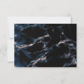 Navy Blue Rose Gold Watercolor Geode RSVP Card (Rückseite)