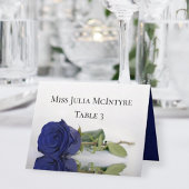 Navy Blue Rose Wedding DIY Fold Platzkarte Tischnummer