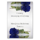 Navy Blue Rose Wedding DIY Fold Platzkarte Tischnummer (Vorderseite)