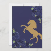 Navy Blue Rose Western Charro Quinceañera Einladung (Rückseite)