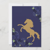 Navy Blue Rosen Floral Country Western Quinceanera Einladung (Rückseite)