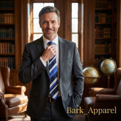 Navy Blue & Royal Blue Diagonal Stripe Modern  Krawatte