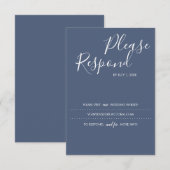 Navy Blue RSVP Card, Wedding Website Karte (Vorne/Hinten)