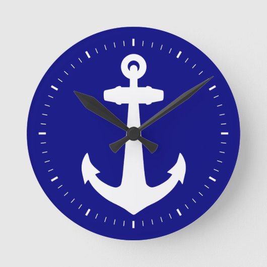 Navy Blue Runde Wanduhr (Vorderseite)