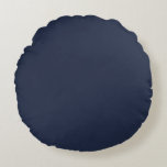 Navy Blue Rundes Kissen<br><div class="desc">This dark shade of the world's most popular color was once called marine blue and has been used by the British Navy since the eighteenth century. Navy blue represents trust and stability and is less attention-seeking than lighter shades of blue. Navy blue is conservative and evokes feelings of tradition and...</div>