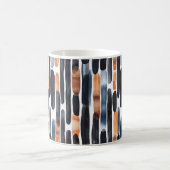 Navy Blue Rust Orange Stripes Kaffeetasse (Mittel)