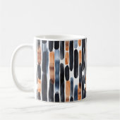 Navy Blue Rust Orange Stripes Kaffeetasse (Links)
