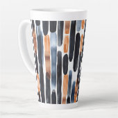 Navy Blue Rust Orange Stripes Milchtasse (Linke Ecke)